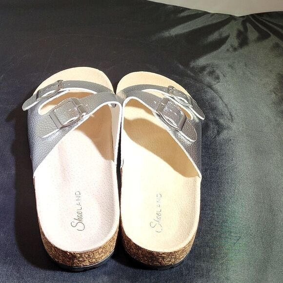 BRAND NEW SHOE LAND VIVIANA SILVER SANDAL - Picture 8 of 16
